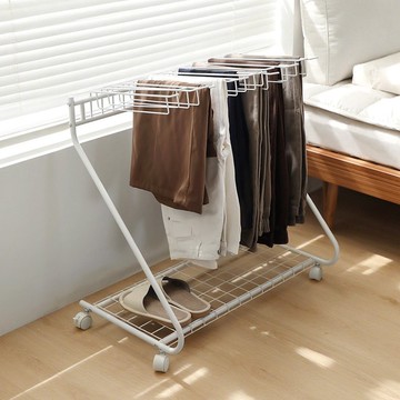 日本霜山 15鉤移動式掛褲架(底部附收納網格片)