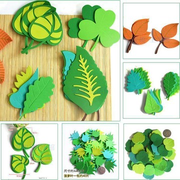 🔥臺灣出貨🔥熱賣樹葉花邊黑板報diy裝飾材料 小學幼兒園泡沫手工小草裝飾牆貼06z6