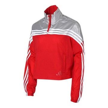 (WMNS) adidas Urban Anorak Tatting Stitching Hooded Jacket Red/Grey