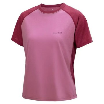 ├登山樂┤Mont-Bell WIC. Raglan T 女款配色短 T  粉紅 # 1114692PK