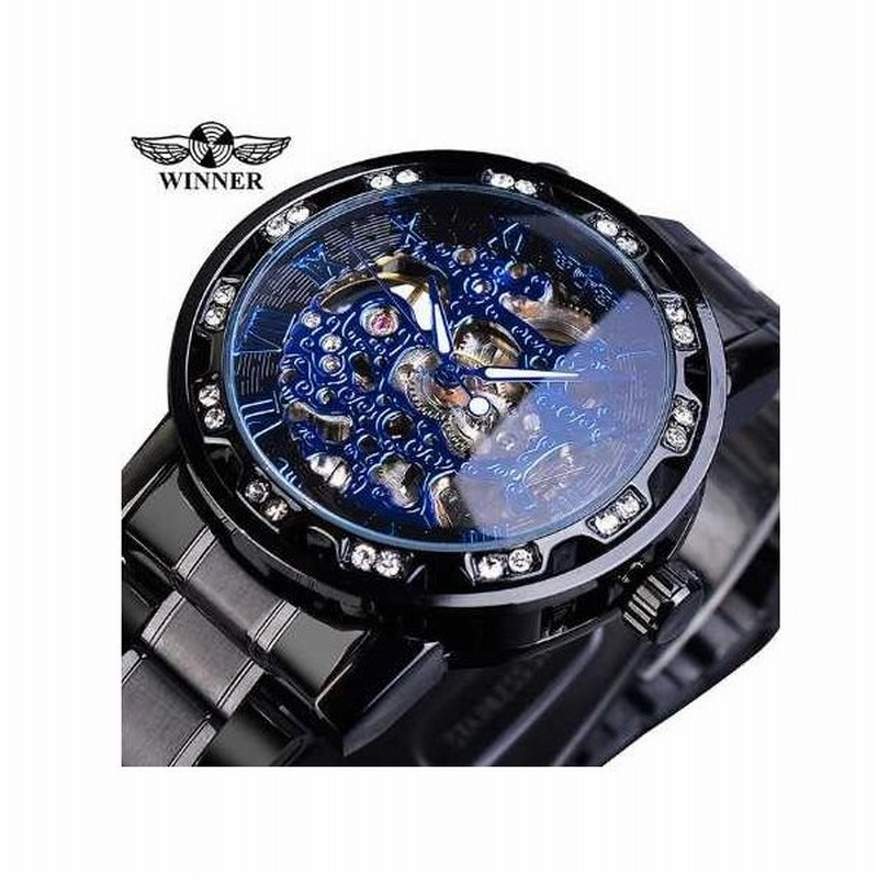 スケルトン 機械式 腕時計 メンズ 高級デザイン ゴールド ダイアモンド風 通販 Lineポイント最大get Lineショッピング