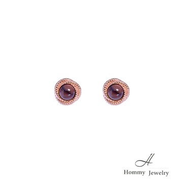 Clean｜冰島虎絨黑曜 雙圈環繞點珠耳環