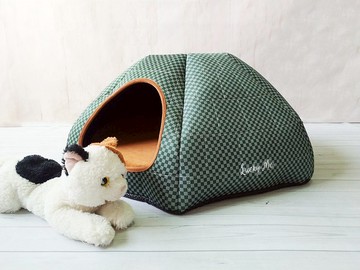 躲貓貓- 隱密型貓窩 沉穩綠格紋 適合多貓家庭 貓咪遊戲間