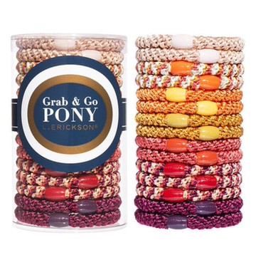 美國 L. Erickson 彈力髮圈-Spiced Amber 粗款髮圈 桶裝15入 不咬髮 名牌髮圈【南風百貨】