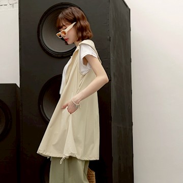 OB嚴選中大尺碼-涼感．抗UV抽繩下襬冰河系防曬洋裝罩衫《EA3790》