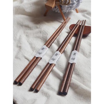 高級黑胡桃木質筷子家用高檔日式尖頭極細防滑純天然個人專用快子