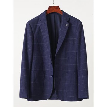 撤柜男裝 秋季新款男士西服休閑格子西裝男青年修身免燙外套3Q078