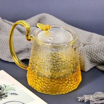 【Artist精選】日式直火錘紋玻璃泡茶壺500ml(咖啡壺/花茶壺)