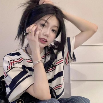 🐻大碼正肩紋短袖T恤女夏港味寬鬆顯瘦半袖上衣韓系慵懶鬆弛體恤