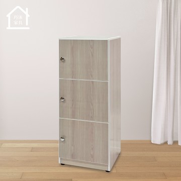 三門塑鋼置物櫃 收納櫃 三層櫃 防水防潮塑鋼家具(寬41.5x深42x高111公分)【巧沐家具】