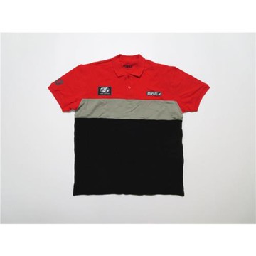 美式嘻哈街頭潮牌拼色珠地棉翻領短袖T恤寬松大碼街舞運動polo衫