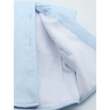 加絨淺藍襯衫女方領斜紋加厚加絨保暖職業裝工裝收腰長袖辦公襯衣