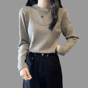 衣時尚 長袖T卹上衣 發 熱衣 保暖衫內搭T恤衫 S-2XL新款修身長袖T卹洋氣背帶顯瘦內搭別緻漂亮小衫-8323.