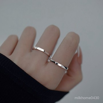 💍限時下殺💍【1390人收藏】925銀不規則菱形光麵戒指女ins簡約輕奢素圈可調節食指戒女友禮物