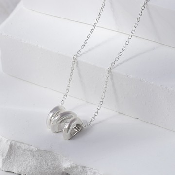 [925純銀]MARIGOLD率性波紋項鍊【KMD379】-銀