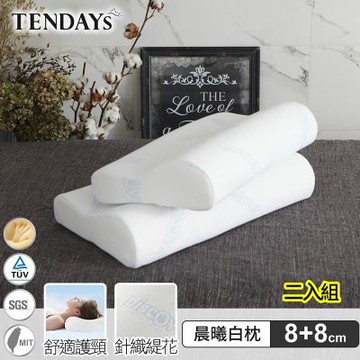 TENDAYS DISCOVERY 柔眠枕兩入組(晨曦白 8/10cm任選)