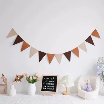 毛氈三角旗 生日佈置 三角旗 派對佈置 生日 派對 收涎 收涎佈置 三角旗