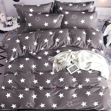 貝淇小舖 柔絲棉 四季磨毛布 - 涼感舒適 絲滑柔順觸感 實用美觀  薄床包+枕套  薄床包180 x 186cm + 枕套45 x 75cm 2個  星光