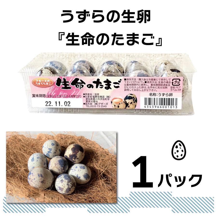 食用 豊橋産 うずらの卵 生命の生卵 10個入り 1パック 産地直送 新鮮 uzura