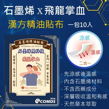 【艾肯仕】石墨烯黑科技x飛龍掌血精油貼布(1包10片入)