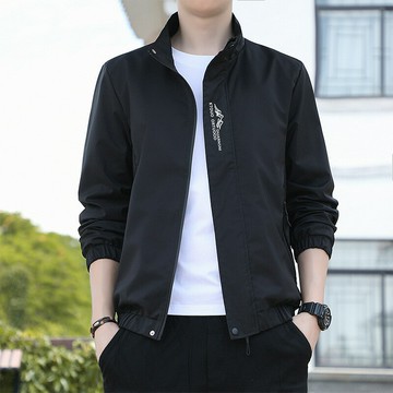 春秋季薄款立領外套男休閑夾克韓版潮流風衣青少年長袖開衫上衣潮鑫弘-衣錦男裝