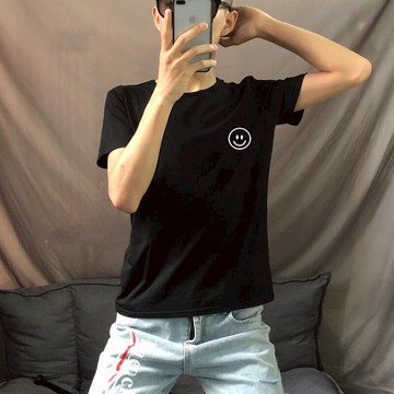 2021新款夏季短袖男t恤純棉潮流韓版修身精神小伙半袖男士上衣服