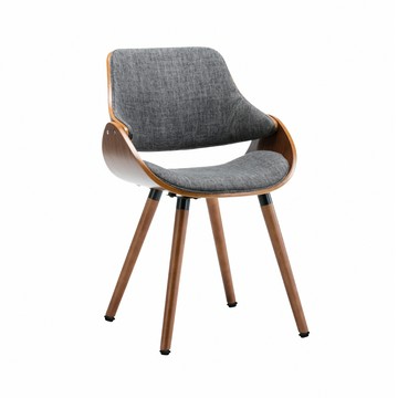 E-home Ingrid英格莉布面曲木餐椅-灰色