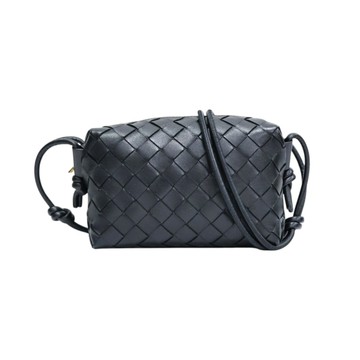 BOTTEGA VENETA BV 寶緹嘉 黑色 編織羊皮 Mini Loop Camera 肩背包 723547 【二手名牌BRAND OFF】