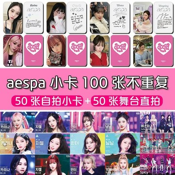 〖超低價下殺🔥免運〗aespa小卡 100張寧藝卓柳智敏吉賽爾金玟庭金冬天專輯週邊自製小卡 卡片 aespa 週邊