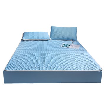 Dr.dream 涼感絲床笠乳膠床包 + 枕套  天空藍  單人