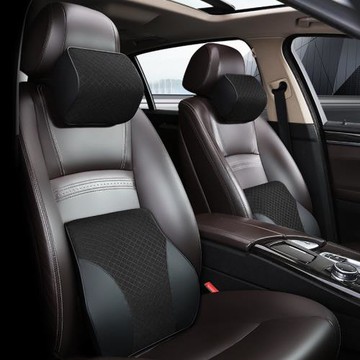 新款記憶棉加大加厚汽車頭枕頸枕枕靠組合汽車腰枕可拆洗MC