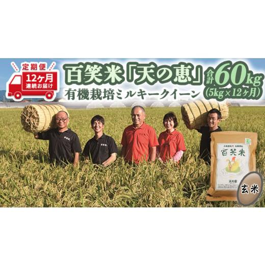 ふるさと納税 茨城県 筑西市  百笑米 「 天の恵 」 有機栽培 ミルキークイーン 5kg×12ヵ月 新米 米 コメ 茨城県 単一米 新生活…