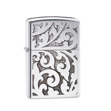 ├登山樂┤美國 Zippo Zippo Script 防風打火機 花藝-鏡面鍍鉻射印 # 28530