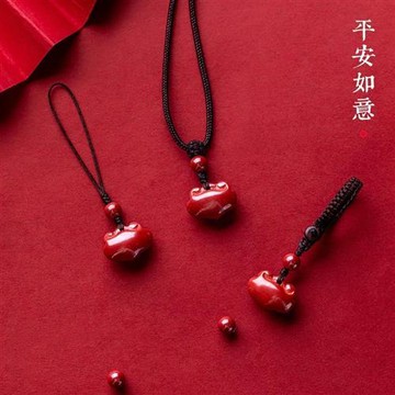 【巴黎精品】現貨+預購 手機吊飾鑰匙圈掛飾鑰匙扣手機吊繩-紫金硃砂如意鎖吊墜男女配件3款a1jt7