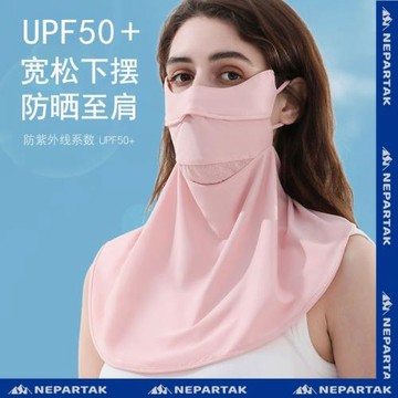 防曬面罩女全臉口罩開車遮陽夏季冰絲防紫外線護脖半遮面防曬臉罩