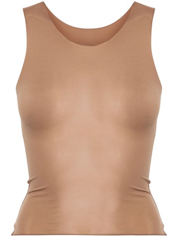 MM6 Maison Margiela - numbers-motif tank top - women - Elastane/Polyamide - XS - Brown