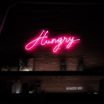 Hungry霓虹燈LED發光字Neon Sign廣告招牌Logo餐廳酒吧咖啡廳