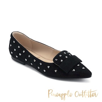 Pineapple Outfitter-閃耀滿鑽尖頭低跟鞋 DAWES-黑色