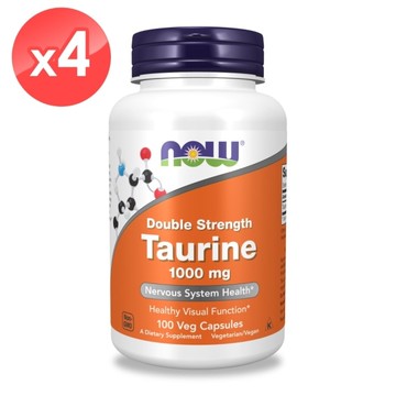 【NOW】超級牛磺酸膠囊4瓶組(100顆*4瓶)