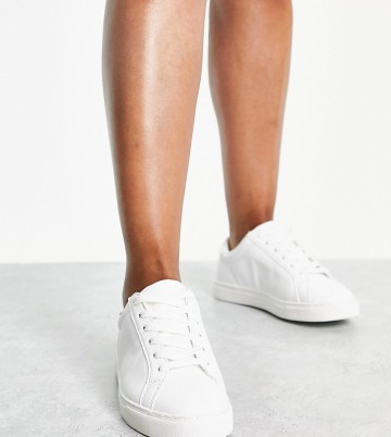 ASOS DESIGN Wide Fit Drama trainers in white