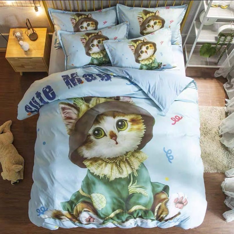 ダブルベッド2セット(枕カバー4x2) 押し付けがましく 