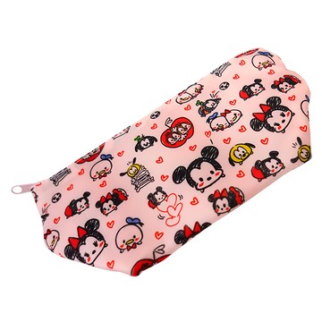 TSUM TSUM 迪士尼 迷你化妝包 2個 帆布材質  20 x 9.8 x 5cm  愛心米奇 粉色