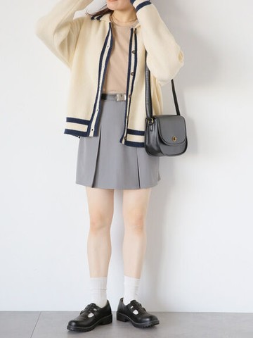 素面立體褶邊短裙(FF41L0L0980) - ehka sopo