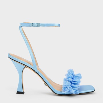 永續系列：荷葉邊高跟涼鞋