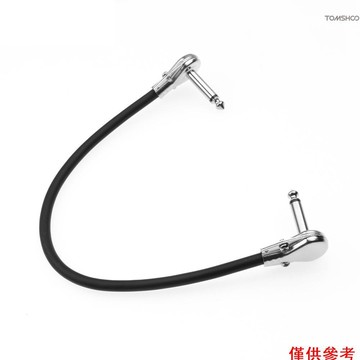 吉他效果踏板電纜線扁平跳線電纜線 6.35mm 直角煎餅設計 30cm[16][新到貨]