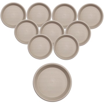 塑膠圓形花盆底盤  10個  奶油色  9號(外徑28cm×高4cm)