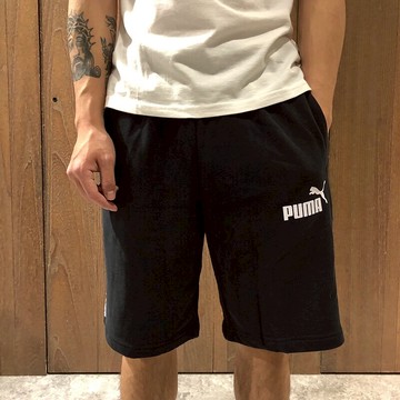 美國百分百【全新真品】PUMA 短棉褲 棉質 短褲 logo 褲子 休閒褲 運動 男款 黑色 M號 AT73