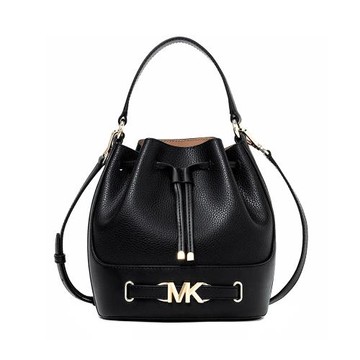 【MICHAEL KORS】素色抽繩水桶包-黑