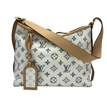LOUIS VUITTON LV 路易威登 白色 原花 緹花 帆布 CarryAll PM 肩背包 M24707 【二手名牌BRAND OFF】