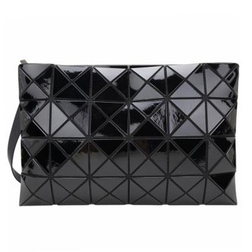 ISSEY MIYAKE 三宅一生 BAOBAO LUCENT 6X4 亮面大格幾何斜背包(黑色)